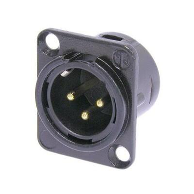 Neutrik NC3MD-L-B-1 | Receptacle, Black, Zinc Diecast, 3 Pole, < 50V, Panel-mount, IP 40, Robust "D" metal shell