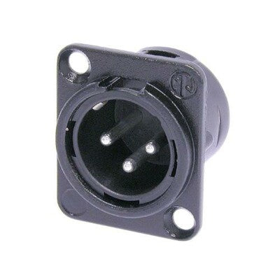 Neutrik NC3MD-L-BAG-1 | Receptacle DL1 Series 3 Pin Male - Solder Cups- Black/Silver