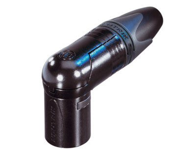 Neutrik NC3MRX-BAG | Cable End RX Series 3 Pin Male Right Angle - Black/Silver