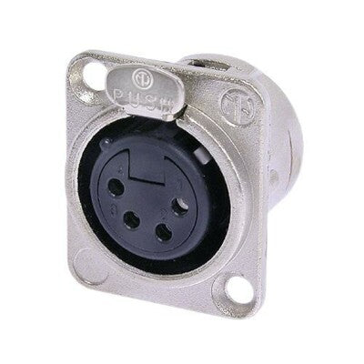 Neutrik NC4FD-L-1 | Receptacle DL1 Series 4 Pin Female- Solder Cups- Nickel/Silver