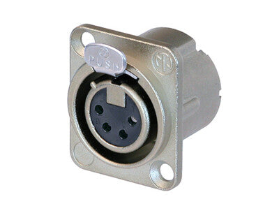 Neutrik NC4FD-LX | Receptacle DLX Series 4 Pin Female - Solder - Nickel/Silver