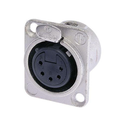 Neutrik NC5FD-L-1 | Receptacle DL1 Series 5 Pin Female - Solder Cups- Nickel/Silver