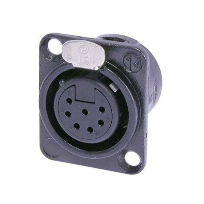 Neutrik NC7FD-L-B-1 | Receptacle, 50 V, 5 A, 7P-Pole, Black, Zinc, 18 AWG Max