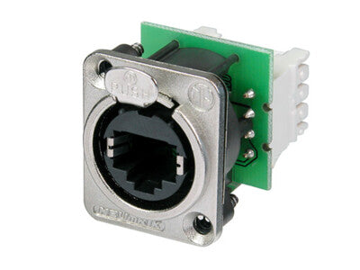 Neutrik NE8FDV-Y110 | Panel Mount Receptacle, Cat 5e, Die-Cast Zinc, 20 to 26AWG