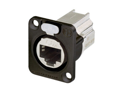Neutrik NE8FDX-P6-B | D-shape CAT6A Panel Connector Shielded Feedthrough Black