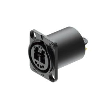 Neutrik NO2-4FDW-A | OpticalCON DUO Chassis, Black, IP 65 Rated, Not Compatible With Pre IP65 Rated Cable Ends
