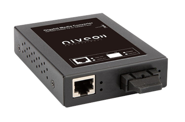 Niveo Professional NMC1012R | Media Converter, Conversion, Copper to Fiber, 2-Port, Network Technology, Gigabit Ethernet