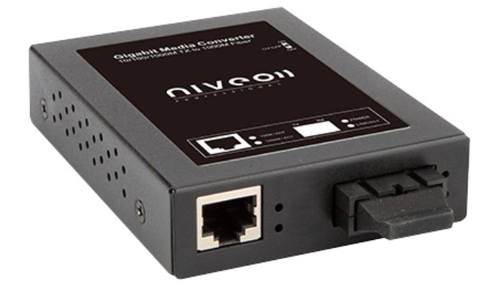 Niveo Professional NMC1012RSM | Media Converter, Conversion, Copper to Fiber, 2-Port, Network Technology, Gigabit Ethernet