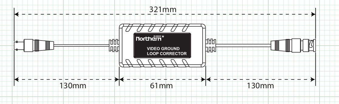 Northern Video HDGLC | Video Ground Loop Corrector, 600 Volt Dc, 2.4" Width X 0.9" Depth X 1.2" Height, 100 Milli Ohm Resistance, 0 To 3 Db At 10 Megahertz, Bnc Male To Bnc Female