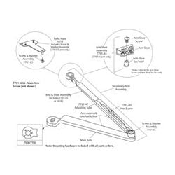 Norton 7701-1 689 | Door Closer Arm Assembly, Aluminum, Includes Mounting Hardware, For 1600BC/1601 Series Non-Hold Open Door Closer