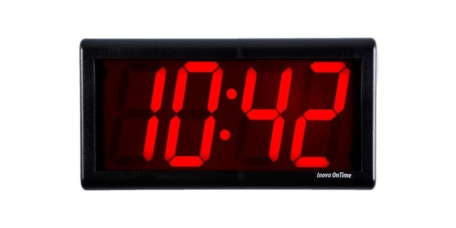 Novanex ONT4BK-P | PoE Clock, 12 in. W, LED, ABS, Surface Mount, Black