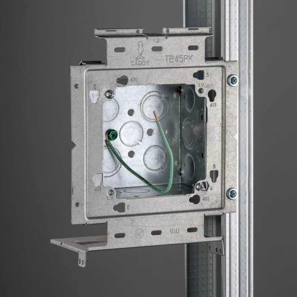 Nvent Caddy PKP1M5 | Box Mounting Plate w/Far Side Support on Stud Assembly, 1 Gang, w/Ground