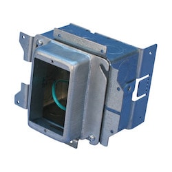 Nvent Caddy A1SF3G | All-In-One Stud-Mounted With Removable Mud Ring, 1 Gang, With Ground, 1 1/4" Drywall, 3 5/8"