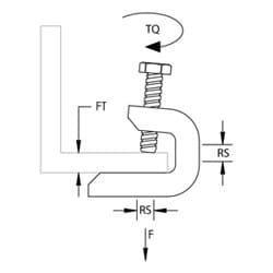 Nvent Caddy BC200 | BC200/BC400 Beam Clamp, 1/4" Rod, 0.5" Max Flange