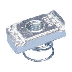 Nvent Caddy SPRC0025EG | Strut Nut With Spring, Channel Type C, Steel, Eg, 1/4" Rod