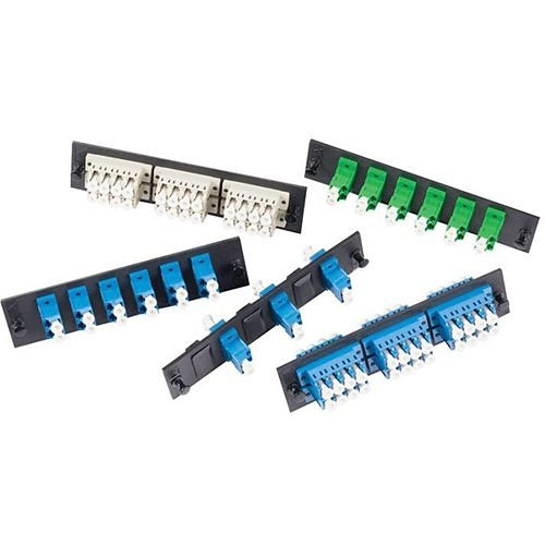 Optical Cable Corporation 6112DLC50G | 12-Port LC Duplex Multimode Fiber Adapter Plate with Ceramic Sleeve