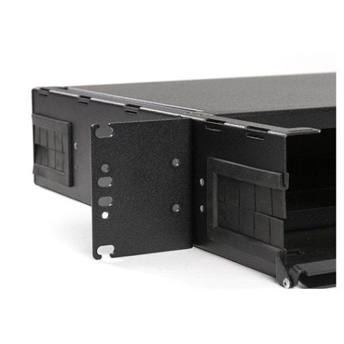 Optical Cable Corporation BKTR1UB | Rack Mount Cabinet Recess Bracket, Black, 19 in.