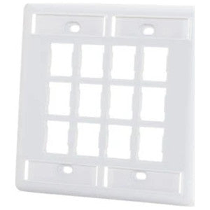 Ortronics 403HDJ212-88 | Clarity, High Density Series, Faceplate, High-Impact Thermoplastic, 12-Port, 2-Gang, White, 4.5 H x 4.53 W x 0.31 D in.