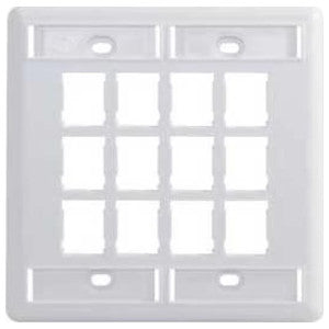Ortronics 403HDJ212-88 | Clarity, High Density Series, Faceplate, High-Impact Thermoplastic, 12-Port, 2-Gang, White, 4.5 H x 4.53 W x 0.31 D in.