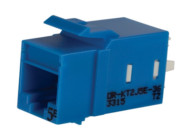 Legrand - Ortronics KT2J5E25-36 | Category 5E Keystone Jack, Lacing Cap Termination, Blue, 25 Pack