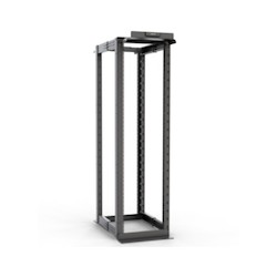 Ortronics MM2072132DAB12B | Mighty Mo 20 Dual Adjustable Base 4-post Rack, 45 Ru (7 Ft), Adjustable 21 -32 Depth, Tapped Rails, Black