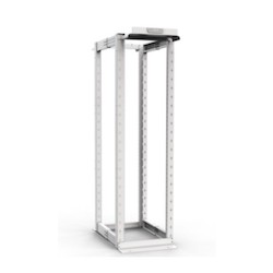 Ortronics MM2072132DAB12W | Mighty Mo 20 Dual Adjustable Base 4-post Rack, 45 Ru (7 Ft), Adjustable 21 -32 Depth, Tapped Rails, White