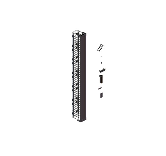 Ortronics MM20VMD706-B | MM20 Vertical Cable Manager with Door, 6" Wide, for 7 Feet (45U) Rack, Black