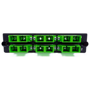 Ortronics OFP-SCD12CC | Adapter Panel, 12-FIbers, 6-Adapters, SC Duplex, Zirconia Ceramic (Split), Black/Green