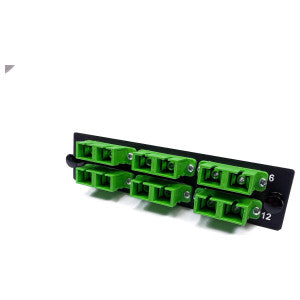 Ortronics OFP-SCD12CC | Adapter Panel, 12-FIbers, 6-Adapters, SC Duplex, Zirconia Ceramic (Split), Black/Green