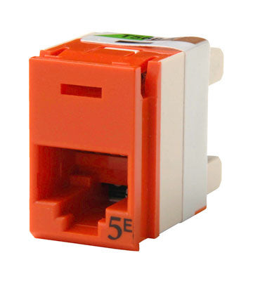 Legrand - Ortronics PJ5E00-43 | Clarity 5E Panel Jack, Rear Load, T568A/B, 180 Deg, Orange