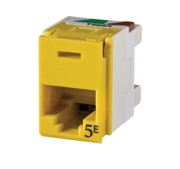 Legrand - Ortronics PJ5E00-44 | Clarity 5E Panel Jack, Rear Load, T568A/B, 180 Deg, Yellow