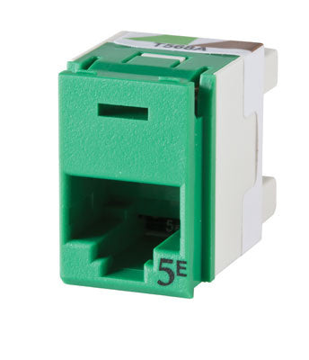 Legrand - Ortronics PJ5E00-45 | Clarity 5E Panel Jack, Rear Load, T568A/B, 180 Deg, Green
