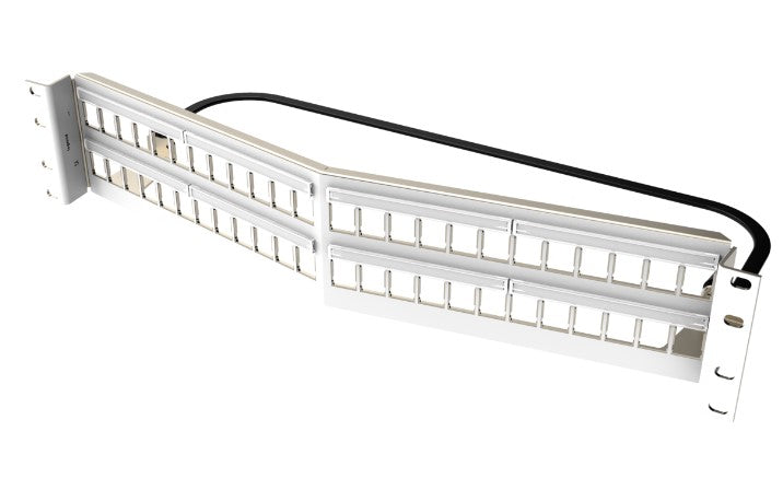 Legrand - Ortronics PSAHDJSU48-W | Clarity 48-Port, 2Ru Shielded High Density Jack, Unloaded Angled Panel - White