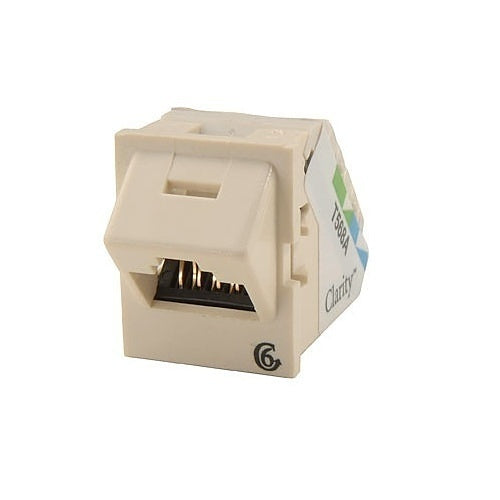 Ortronics TJ645-99 | CAT6 Clarity Keystone Jack, 45-Degree Wall Mount, Ivory