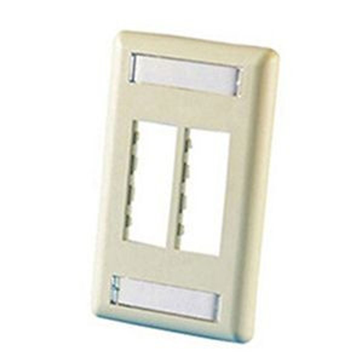 Legrand - Ortronics 40300546-13 | TracJack Plastic Faceplate, 4-Port, Single Gang, Electrical Ivory