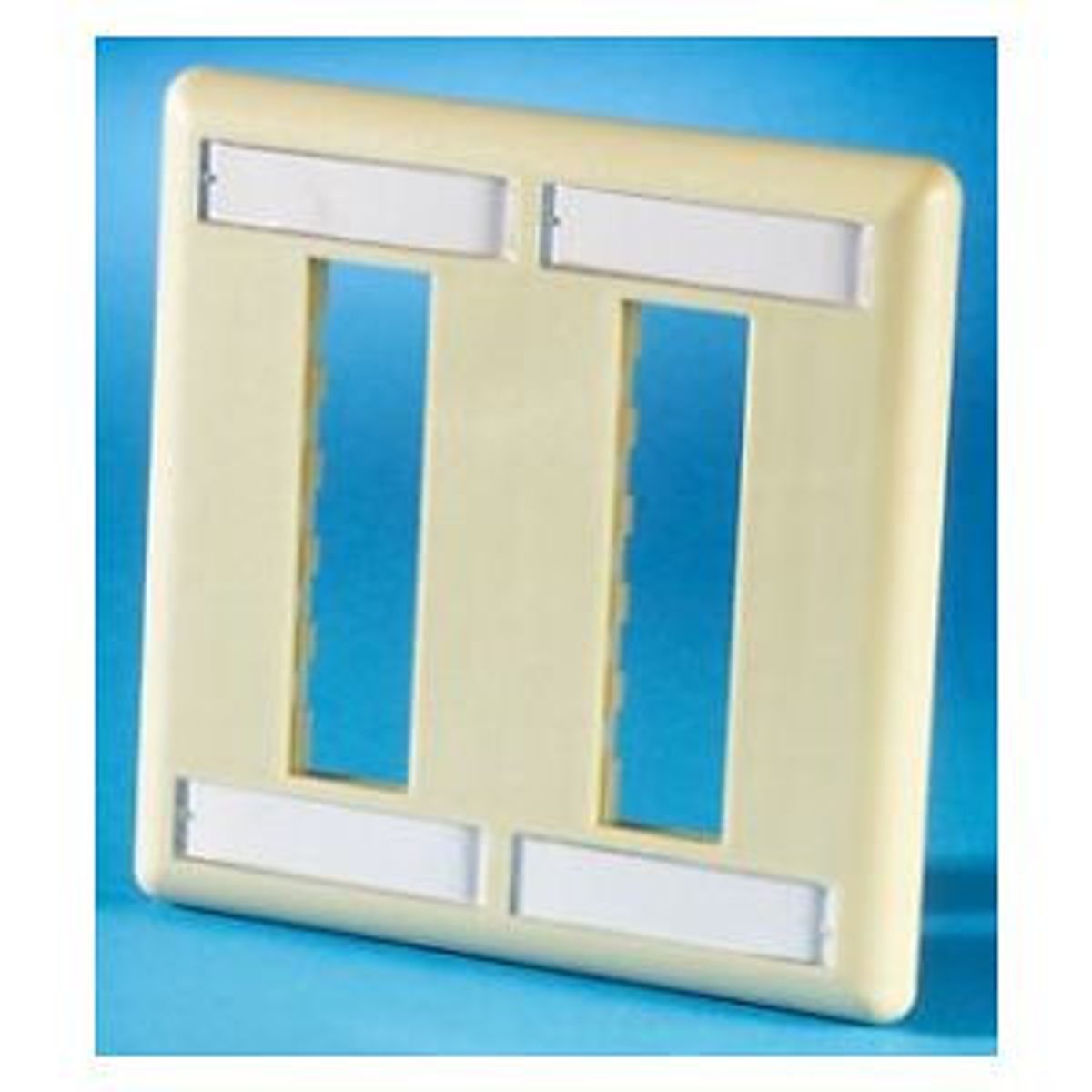 Legrand - Ortronics 40300555-13 | TracJack Plastic Faceplate, 6-Port, Dual Gang, Electrical Ivory