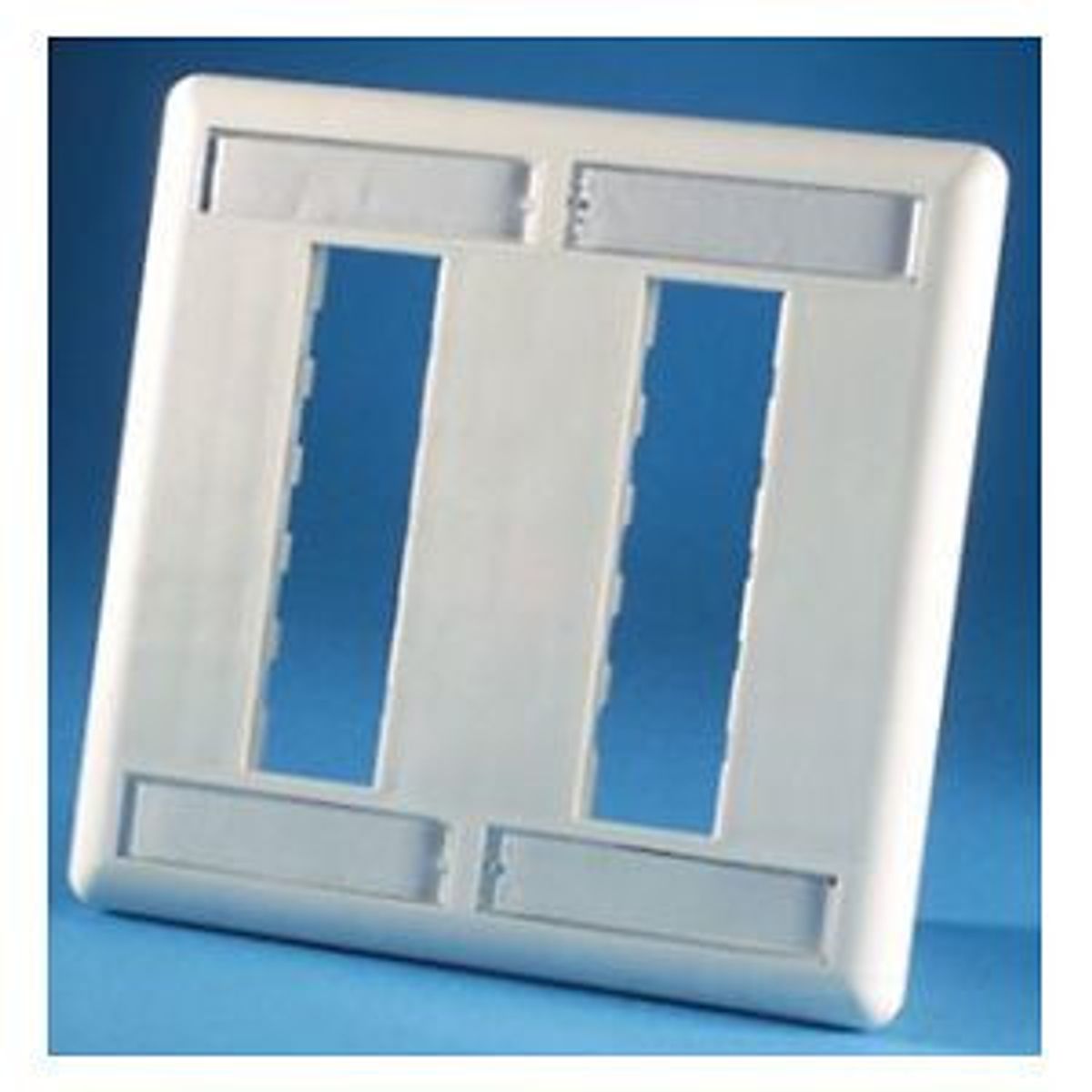 Legrand - Ortronics 40300555-88 | TracJack Plastic Faceplate, 6-Port, Dual Gang, Cloud White