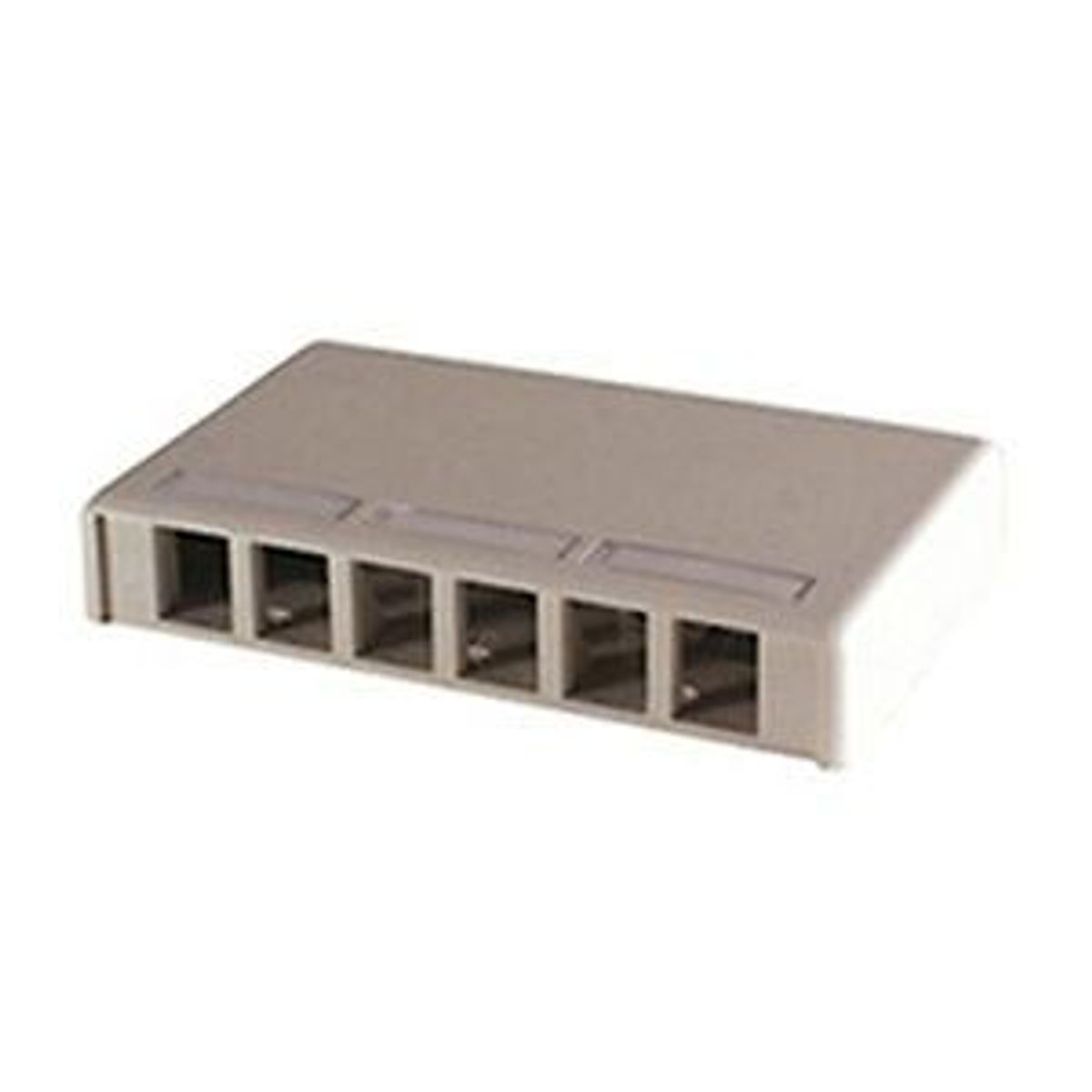 Legrand - Ortronics 404TJ6 | TracJack Plastic Surface Mount Box, 6 Modules, Out Single Side, Fog White