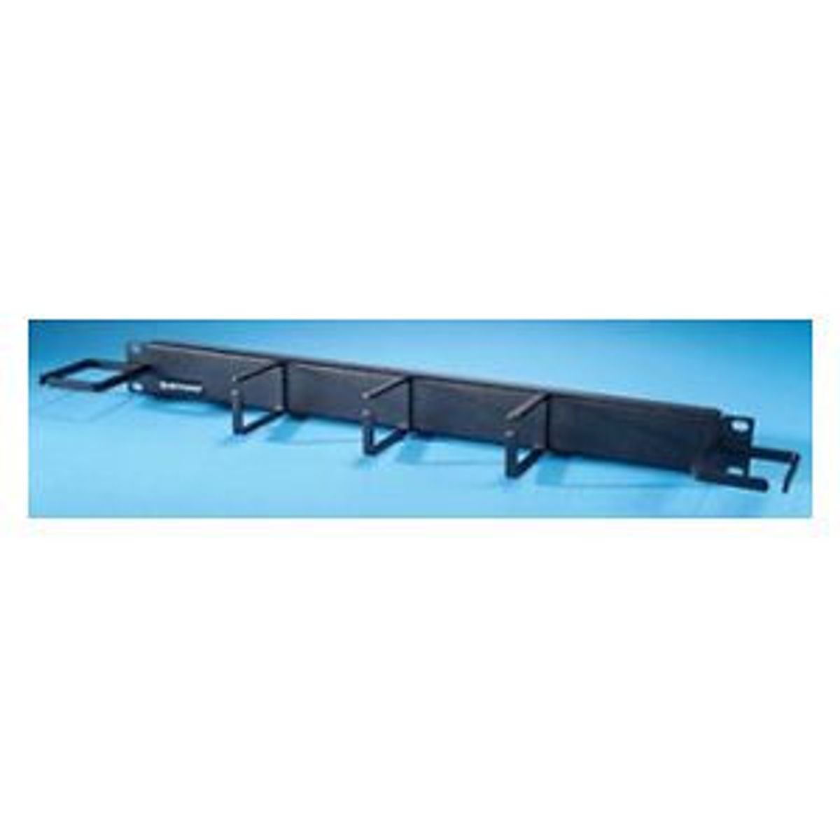 Legrand - Ortronics 60400132 | Cable Management Panel with (3) Horizontal & (2) Vertical Steel Distribution Rings, 1RU, Black