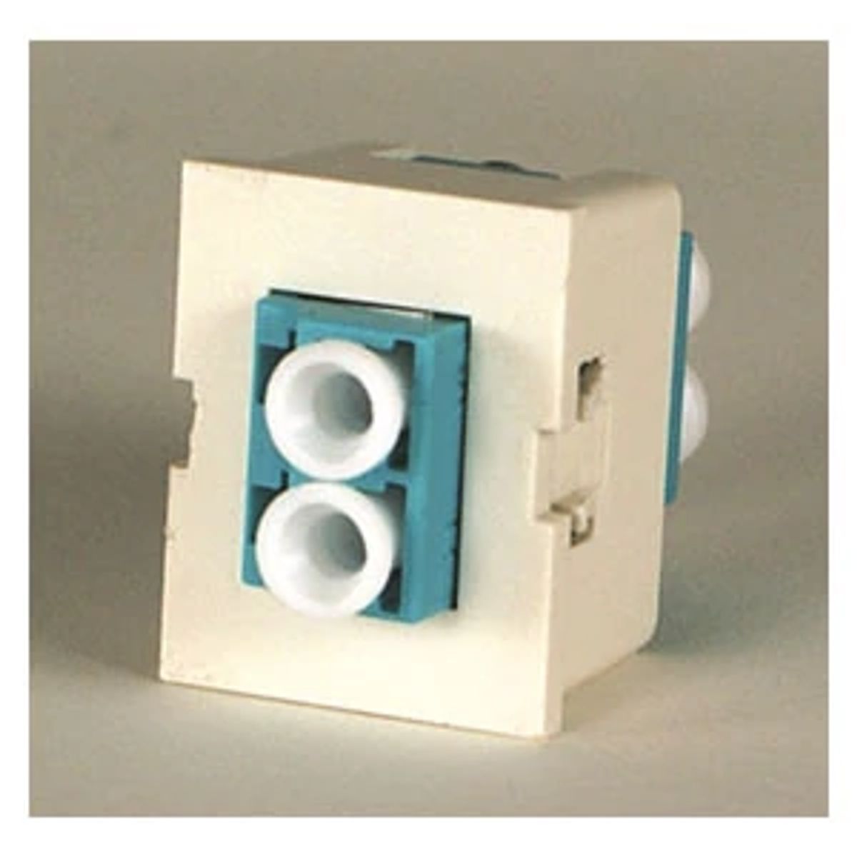 Legrand - Ortronics 63700075-88 | TracJack, Workstation Module, Ceramic Sleeve, Multimode, 2-Fiber, LC Duplex, Aqua/White