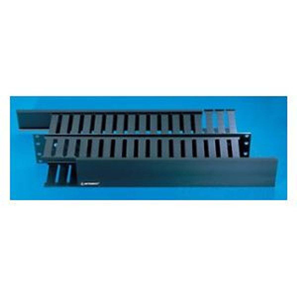 Legrand - Ortronics 808045030 | Finger Duct Cable Management Panel with Closed Cover, Double-Sided, 2RU, Black, 3.5 H x 19 W x 7 in. D
