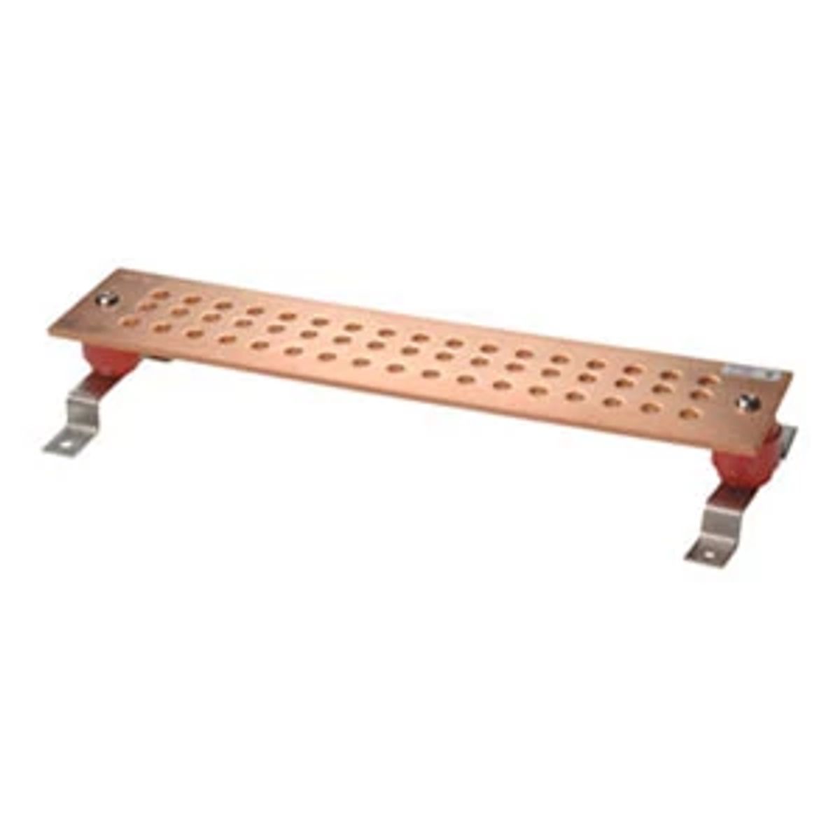Legrand - Ortronics GB4X20J | Standard Ground Bar, Copper, 51-Hole, 1/4 in. Thick, 4 H x 20 in. W