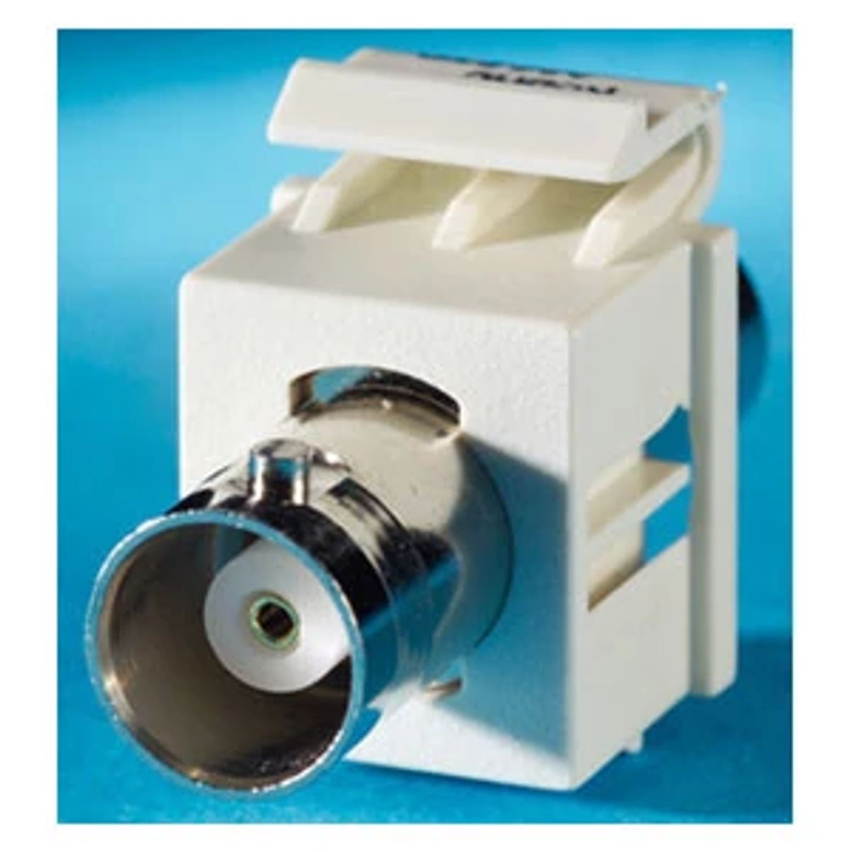 Legrand - Ortronics KSBNC | Keystone BNC Connector Module, 180 Degree Exit, Female/Female, 50 Ohm, Fog White