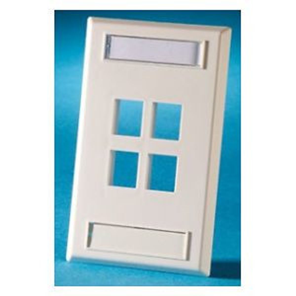 Legrand - Ortronics KSFP4-13 | TechChoice Plastic Faceplate, 1-Gang, Four Keystone Jack or Module, Electrical Ivory