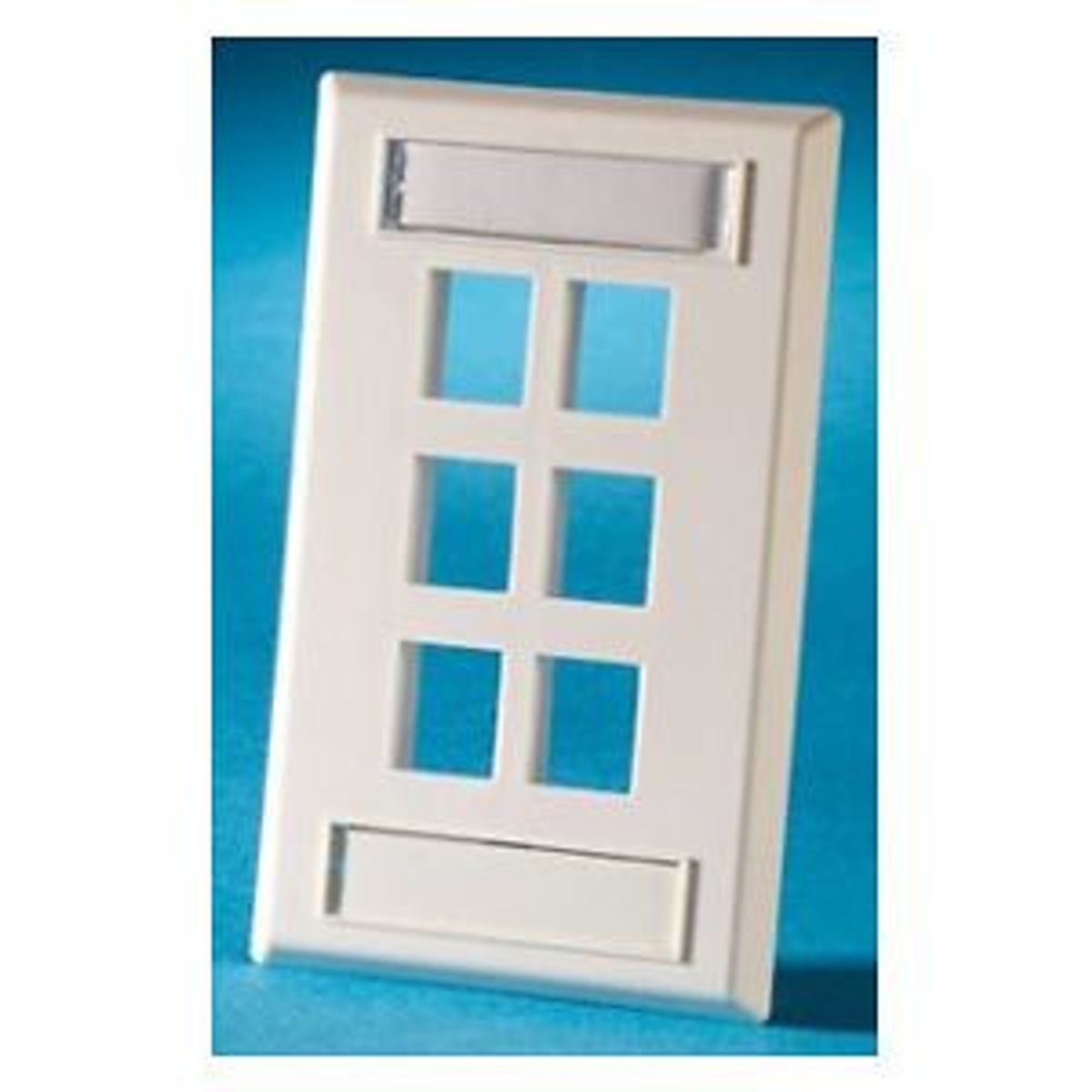 Legrand - Ortronics KSFP6-13 | TechChoice Plastic Faceplate, 1-Gang, Six Keystone Jack or Module, Electrical Ivory