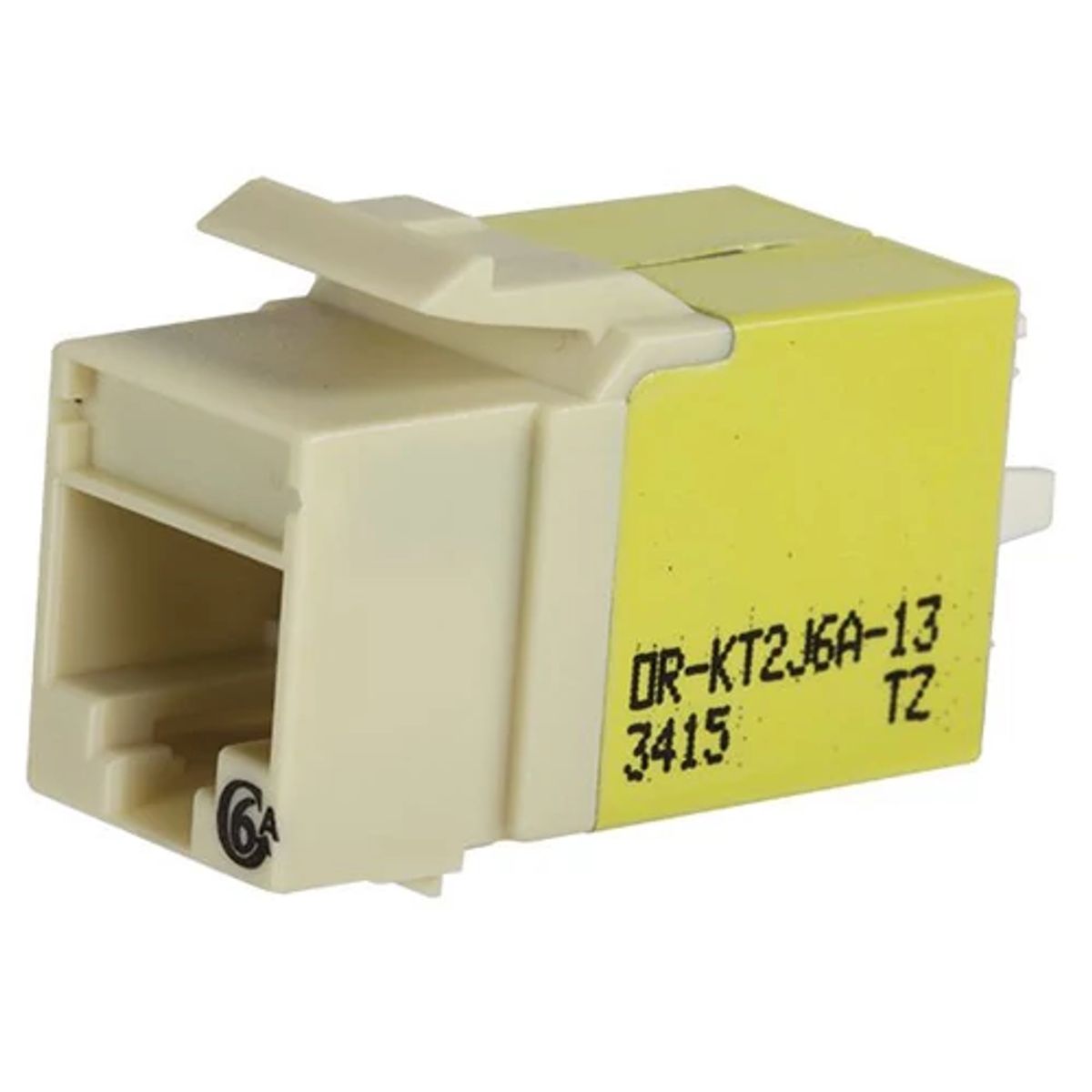 Legrand - Ortronics KT2J6A-13 | Keystone Modular Jack, Cat 6A, 8-Position, T568A/B, RJ-45, Lacing Cap Termination, Electric Ivory