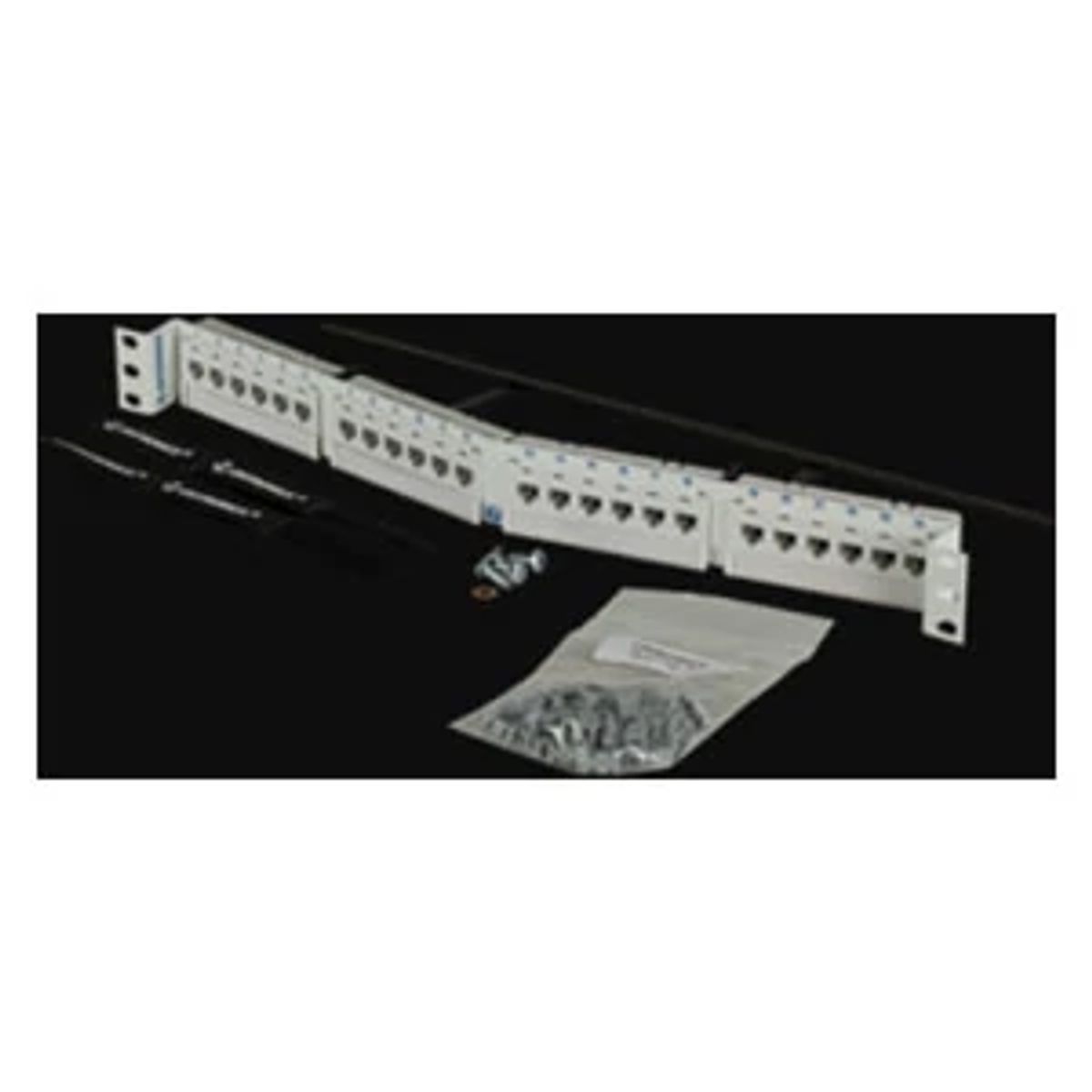 Legrand - Ortronics PHA6AU24-W | Clarity Patch Panel, Cat 6A, 24-Port, 1 RU, Angled, 22 to 25 AWG, White, 1.75 H x 19 W x 2.39 D in.