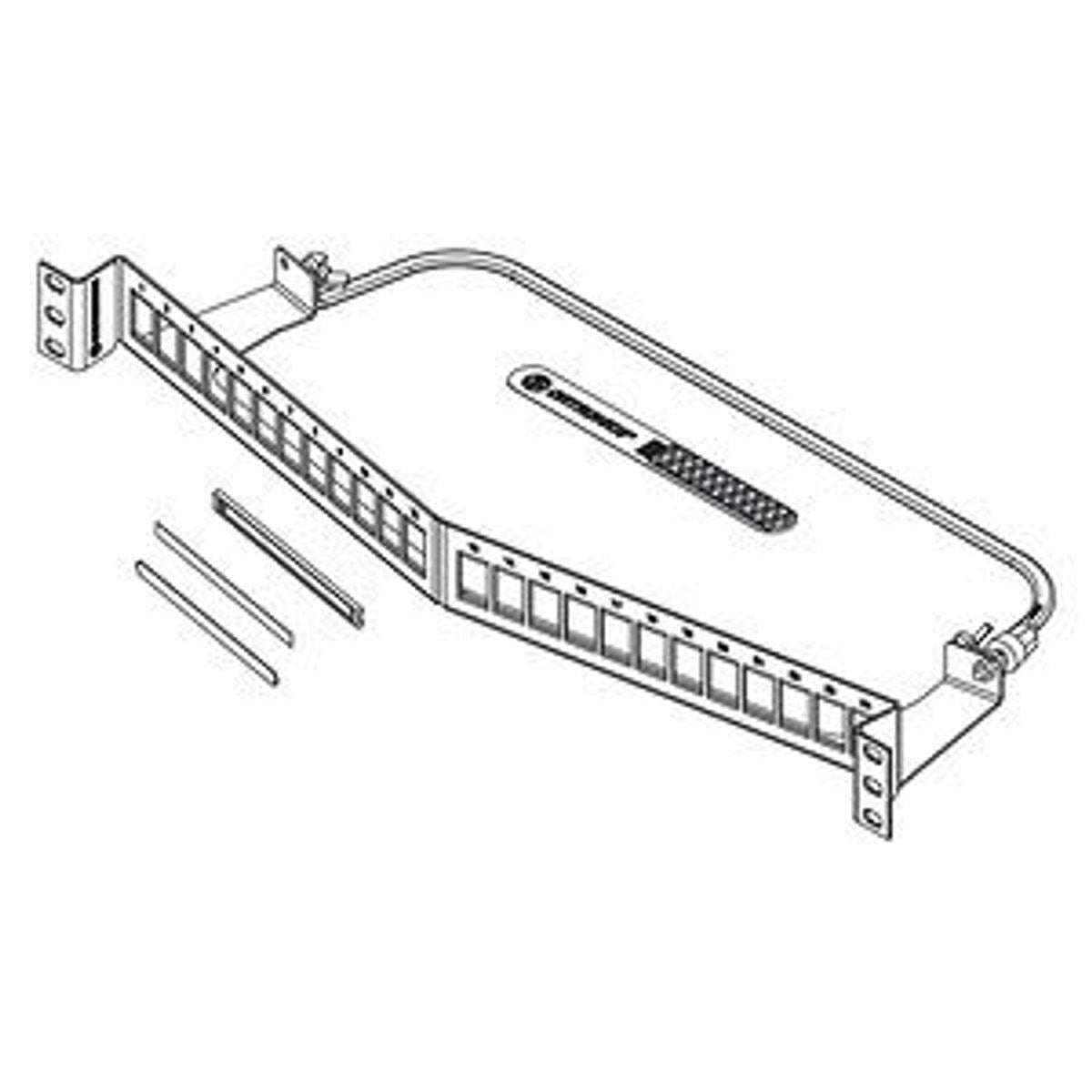 Legrand - Ortronics PHATKSU24 | Unloaded Shielded Angled Patch Panel, 24-Port