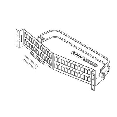 Legrand - Ortronics PHATKSU48 | Copper Patch Panel, .065 Steel, 48 Port, 2 Rack Unit, Black/Silver, 3.47 H x 19 W x 7.11 in. D