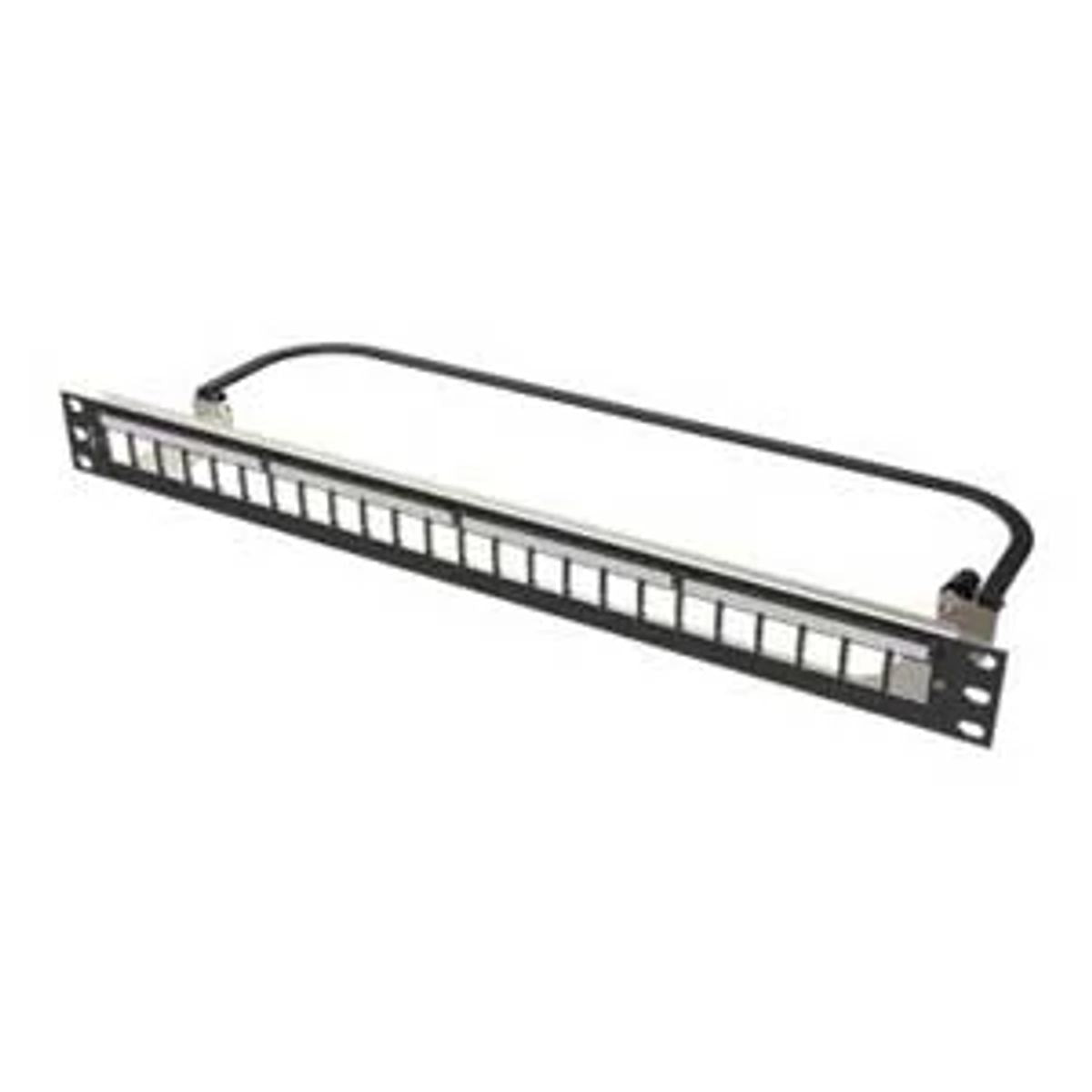 Legrand - Ortronics PHDHDJSU24 | Clarity Patch Panel, Cat 6/6A, 24-Port, 1 RU, High Density Jack, Black, 1.69 H x 19 W x 2.89 D in.